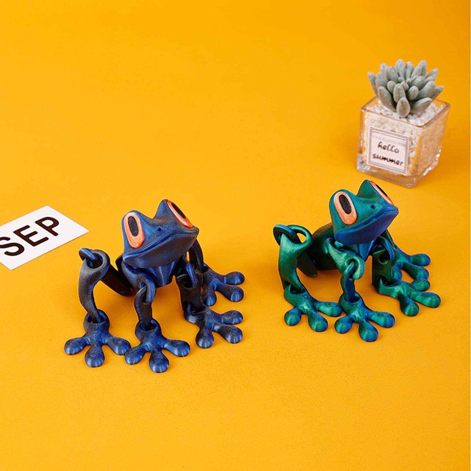 4pcs 3D Printed Magnetic Frog Refrigerator Magnets, Realistic Frogs Fridge Magnet Funny 3D-Printed Animals Decor for Home Office Whiteboard