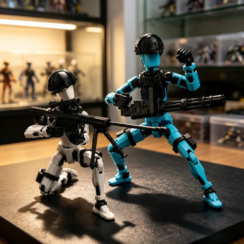 Dummy 13 Action Figure Set, 3D Printed Military Swat Soldier Model, Flexible Tactical Robot Doll, Poseable Collectible Figurines Toy Gift for Boys and Teens