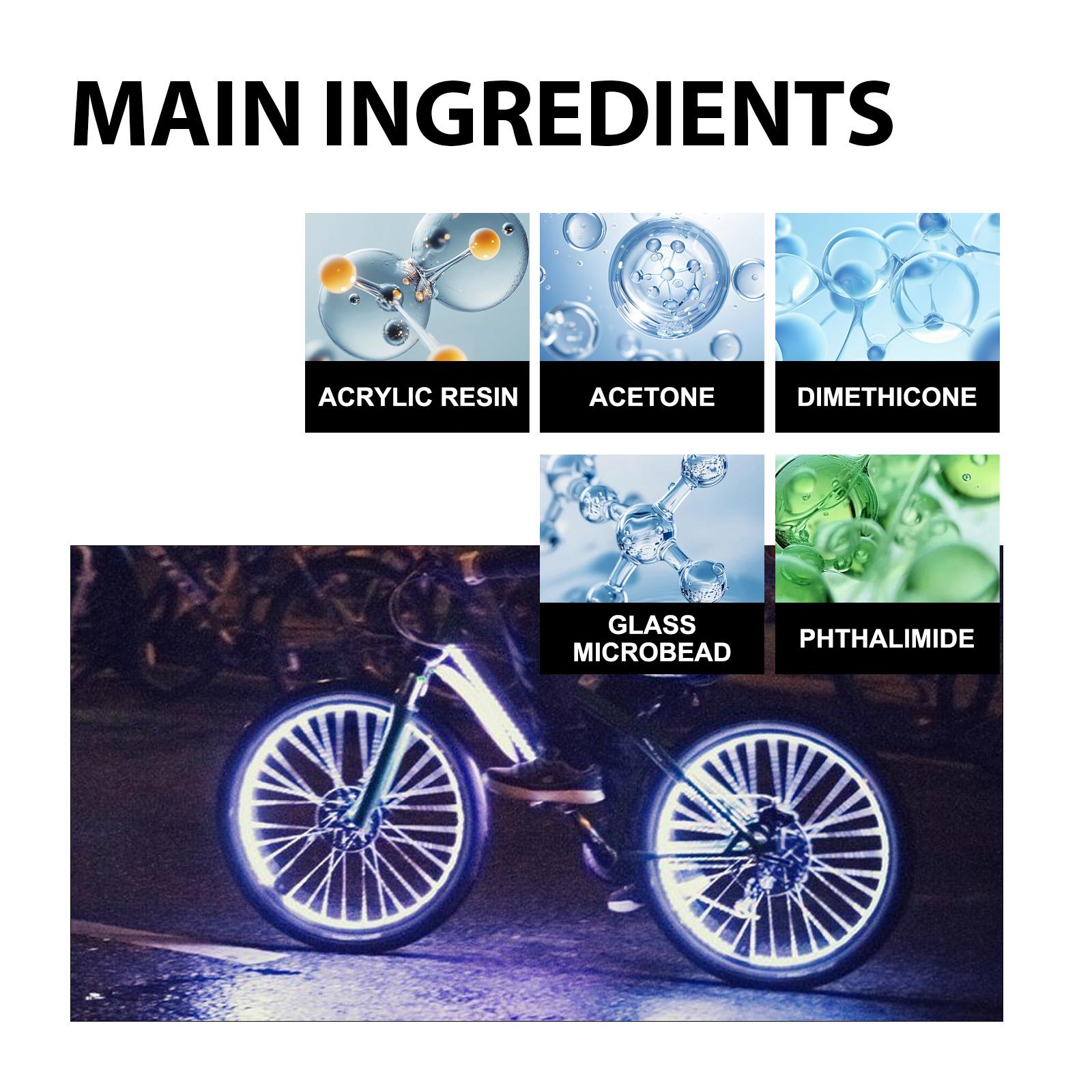 Night Reflective Spray Bottle - Environmental Fluorescent Glow-In-Dark Coating for Bicycle Gear, Car Exterior Accessories; Clean First Before Application