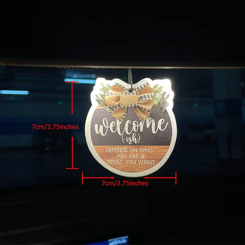 Welcome Sign Round Wreath for Farmhouse, Porch, Garden, Home, Birthday, Wedding, Graduation, Car Air Freshener, Natural Fragrance, 90 Days Lasting