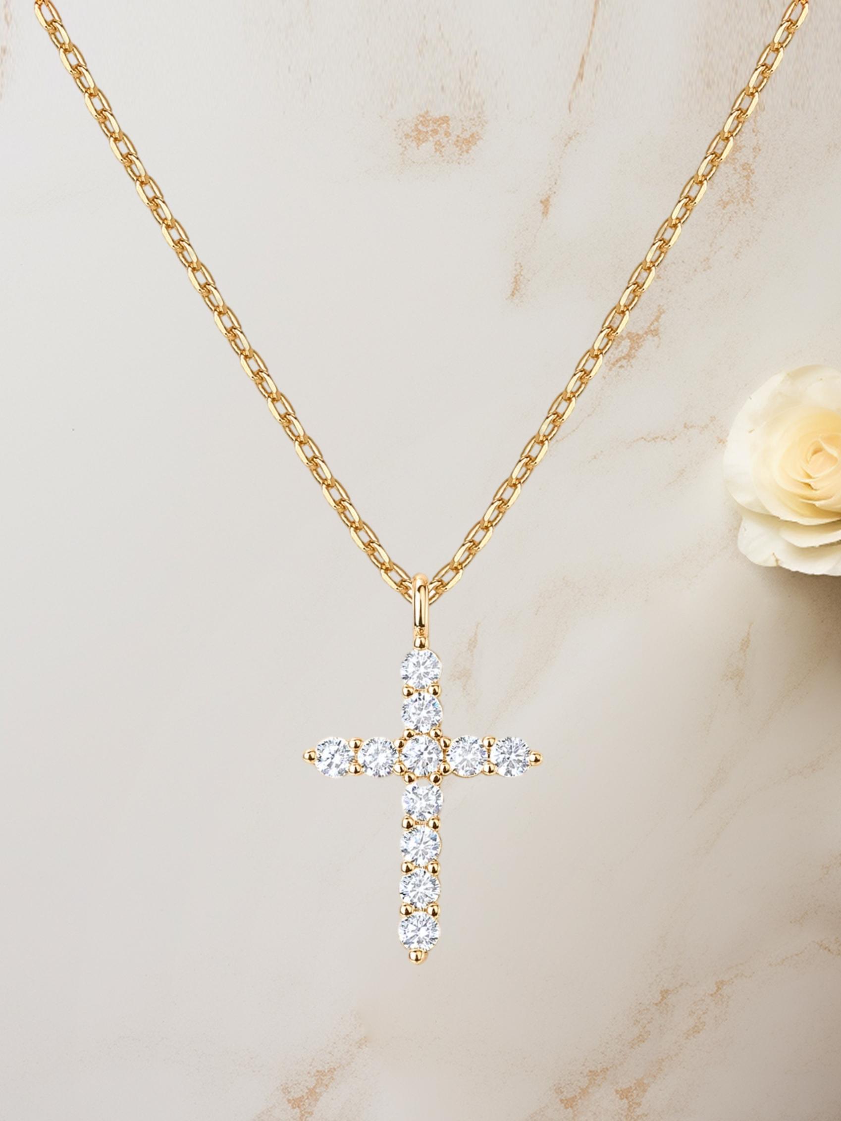 European Cross Necklace for Women, All-Season Faith Pendant, Elegant Daily Wear, Perfect for Parties and Special Occasions