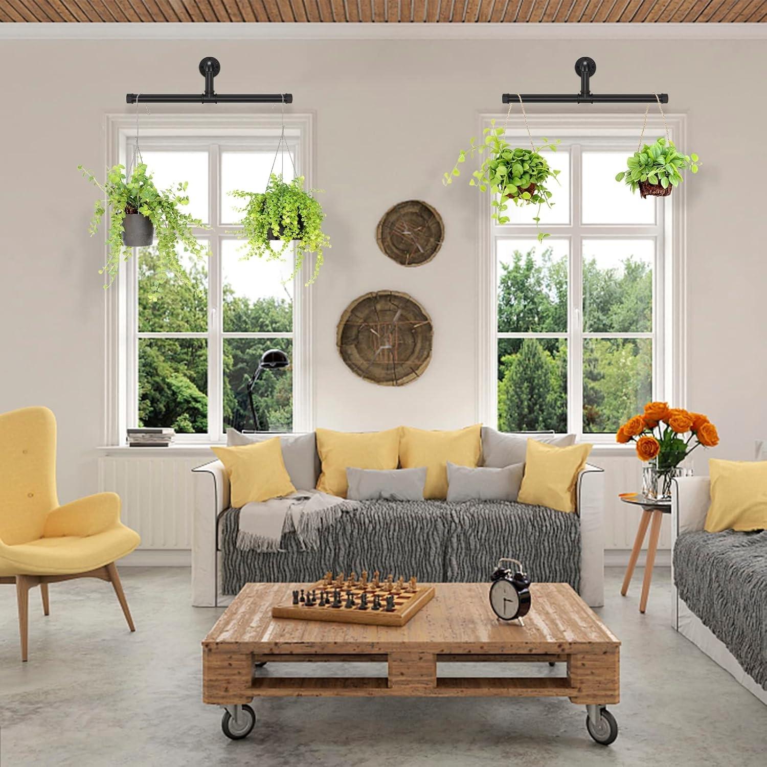 Industrial Pipe Floating Clothes Rack Garment Rack Wall Mounted, Durable Space Saving, Rustic Vintage Steel Metal Clothing Stand Frame