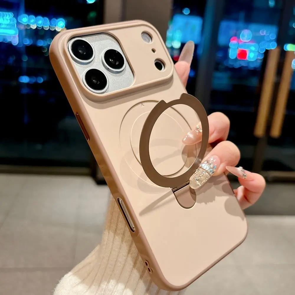 Shockproof Magnetic Phone Case with Metal Stand for iPhone Series, Multi-Model Fits iOS 17 Air/17/16/15/14/13/12 Pro Max Plus, Non-Slip TPU Plastic Cover, Mobile Phone Accessories,back to school,back to school haul