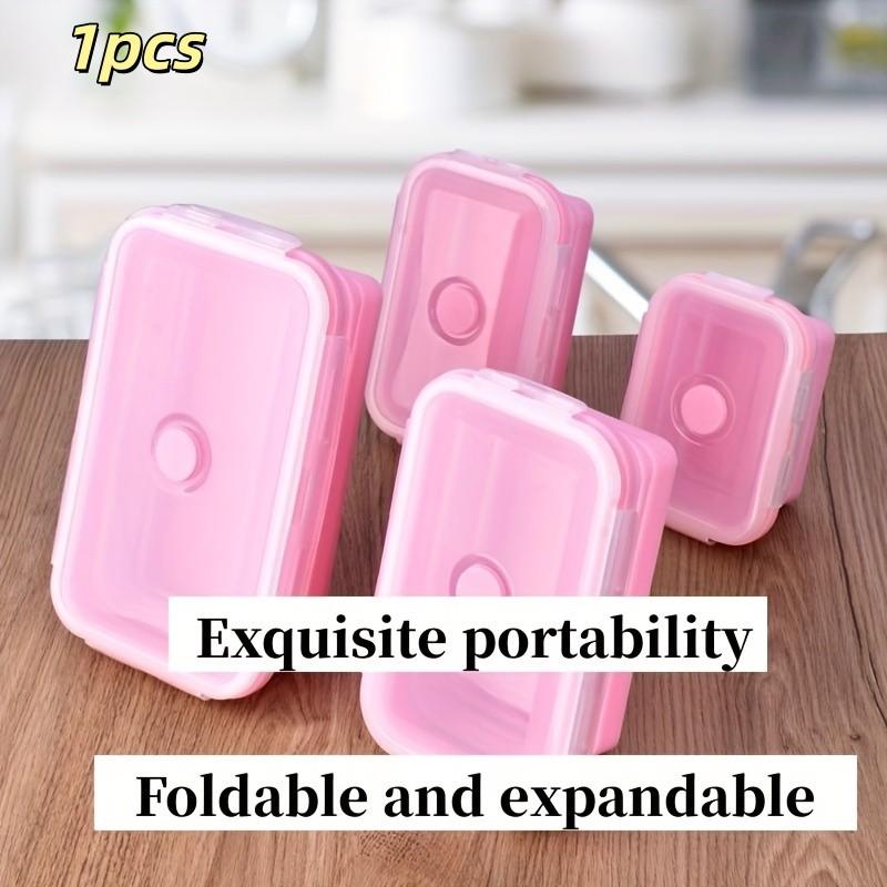 Food Grade Foldable Silicone Lunch Box, Microwave Safe Sealed Bowl, Portable Bento Box for Office Workers and Students, Refrigerator Storage