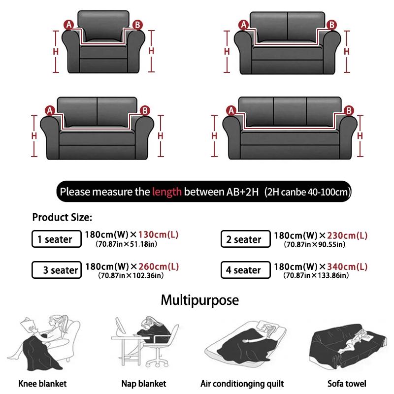 Plush Sofa Cover, Soft Comfortable Couch Protector and Sofa Towel for Living Room, Bedroom, Hotel or Dormitory, Sofa Slipcover for Hmoe Decor