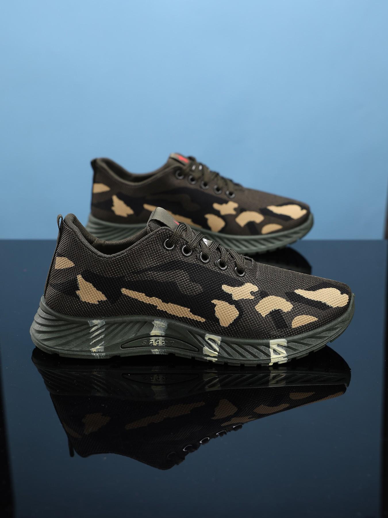 Men's Camouflage Sports Shoes, Breathable Anti-Slip Outdoor Casual Shoes, Lightweight Durable Work Safety Shoes