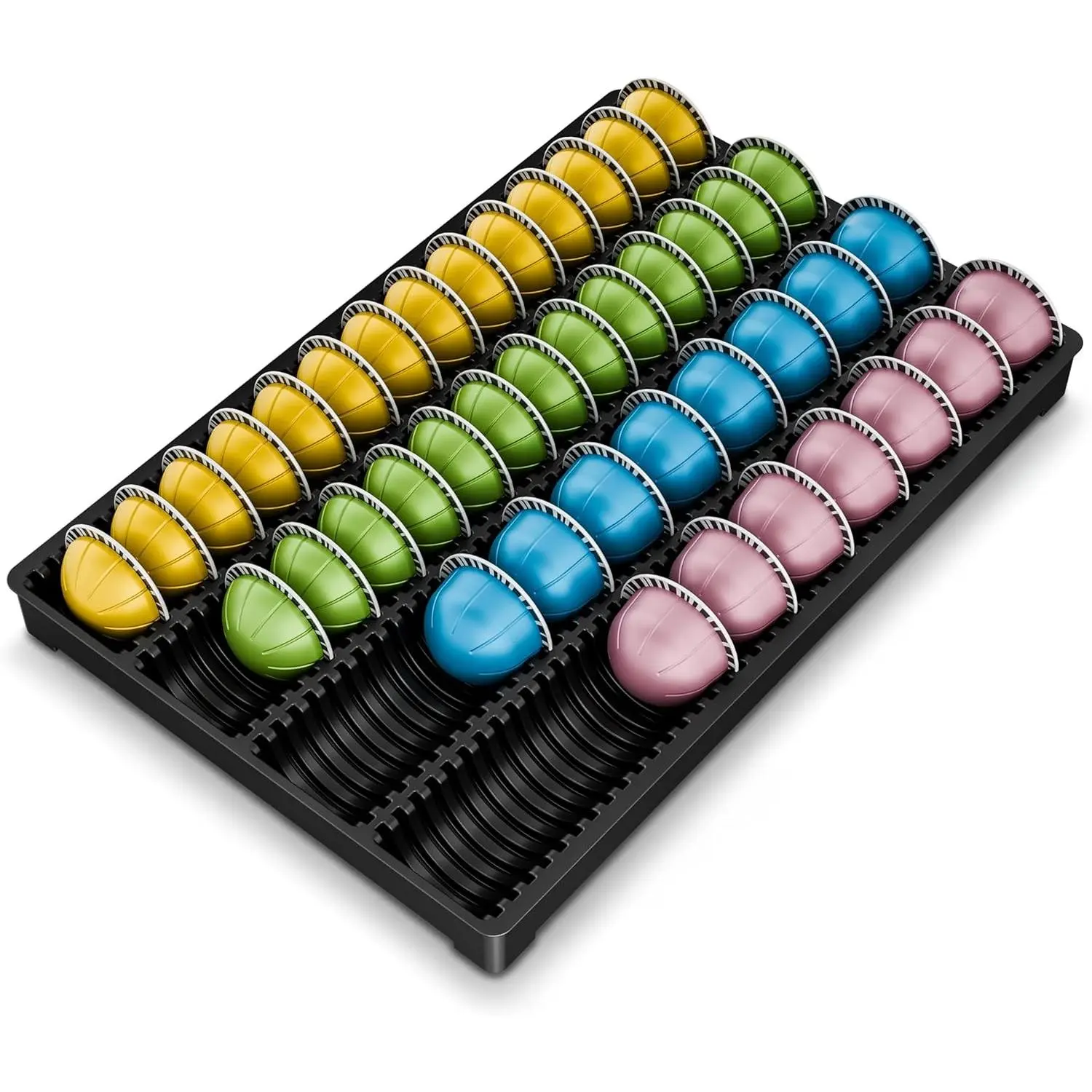Drawer Coffee Pod Organizer for Vertuo Capsules – Holds Up to 40 Large or 52 Small Pods, Space-Saving Insert Tray, Fits Kitchen Cabinets, 15.4" x 10.2" x 1.2"