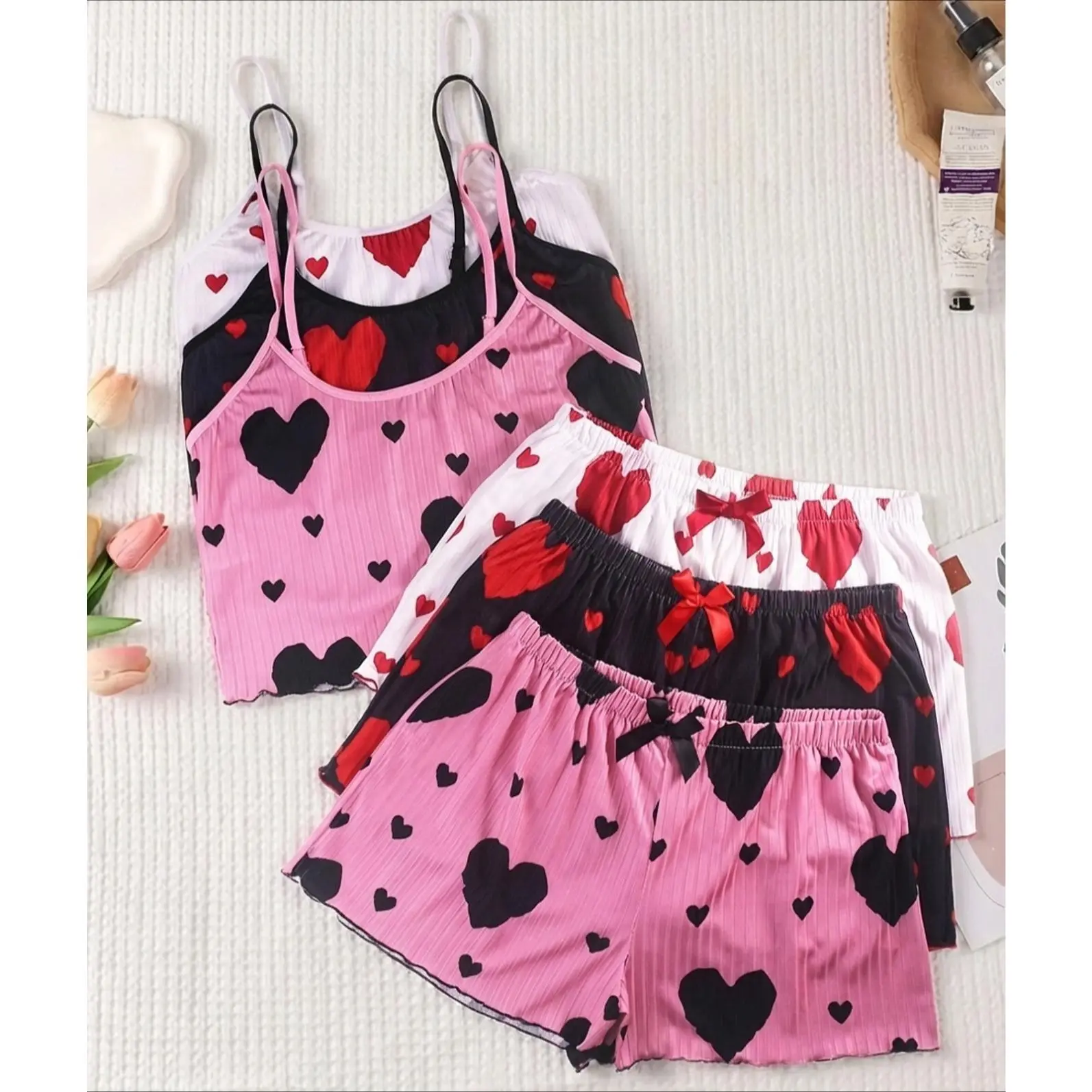 pink+blackred+red