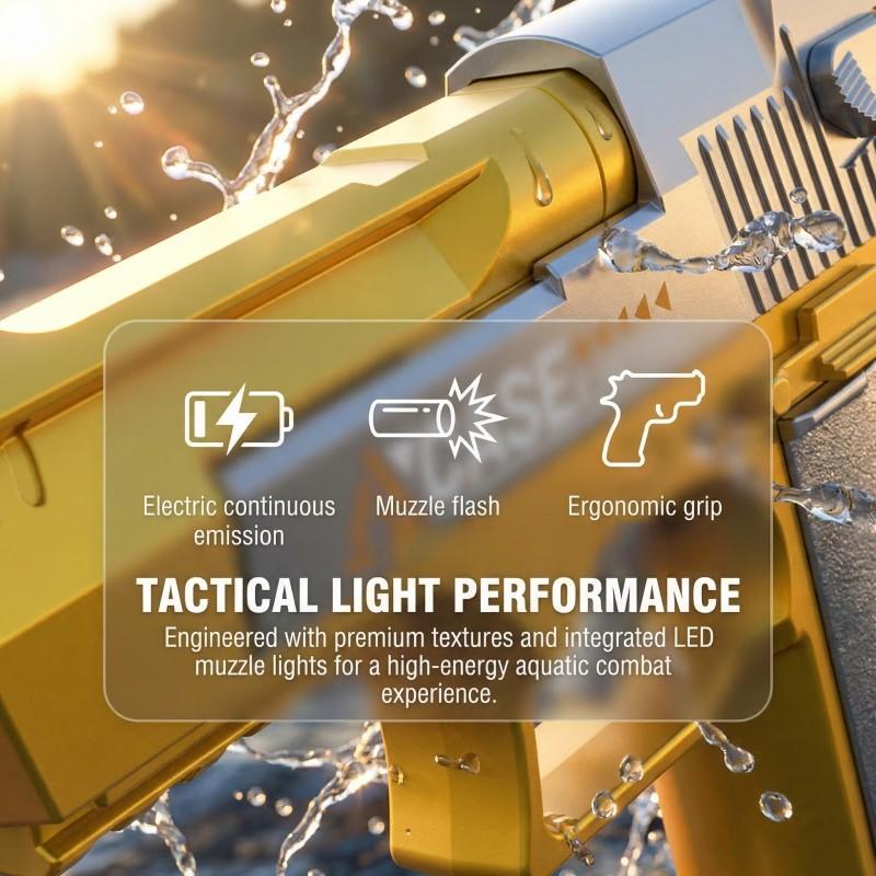 High-Capacity Electric Water Gun Toys with Light, Fast Continuous Shooting, Summer Outdoor Water Toy for Adults & Kids, Ideal Gift for Boys & Girls