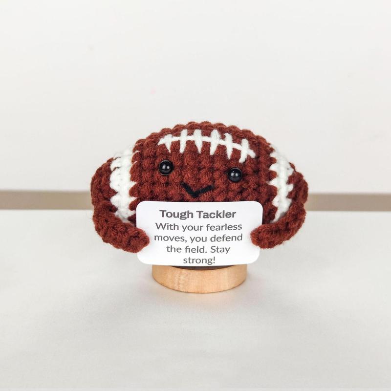 Positive Energy Crochet Basketball Gift, Knitted Emotional Support Sports Ball, Birthday Present for Men Women Friends Son Daughter Teammate