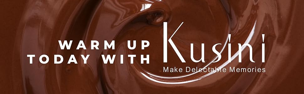 Kusini Electric Fondue Pot Set - Chocolate Fondue Kit - Temperature Control, Detachable Serving Trays, & 4 Roasting Forks - Gift Set & Date Night Idea. Serve at Movie Night or Game Night.