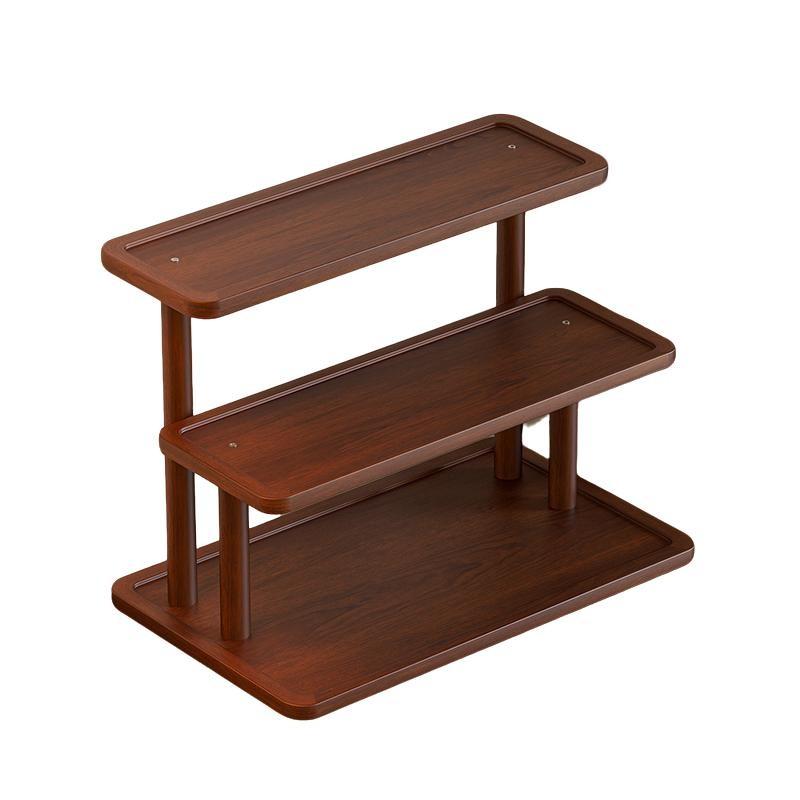 Wooden Multi-Layer Display Rack, Home Storage Organizer, Cup Holder, Key Holder, Small Item Organizer, Space Saving Design, Durable Material, Display Riser