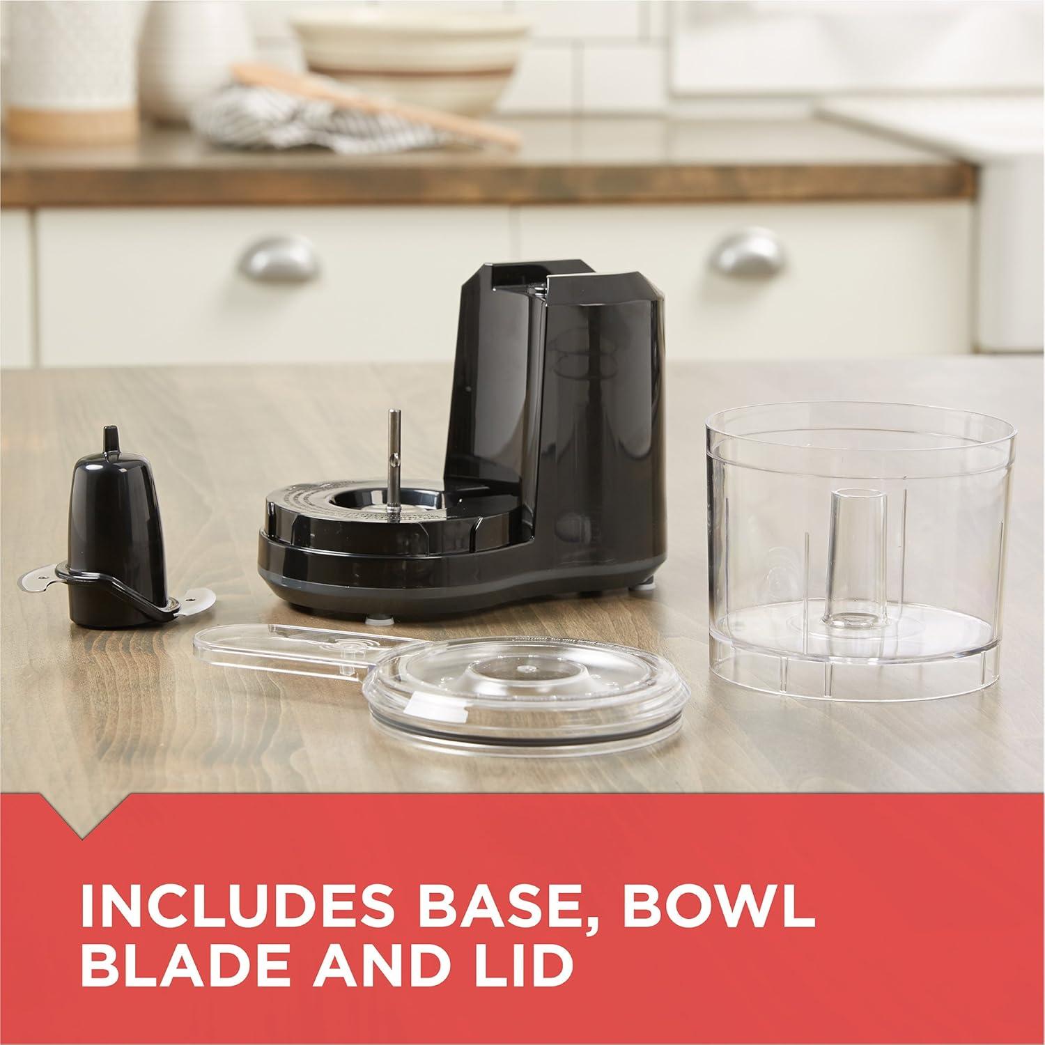 Compact 1.5-Cup Electric Food Chopper for Food Chopping, 1-Touch Pulse Control, 150W Motor, Stay-Sharp Blade, Dishwasher Safe
