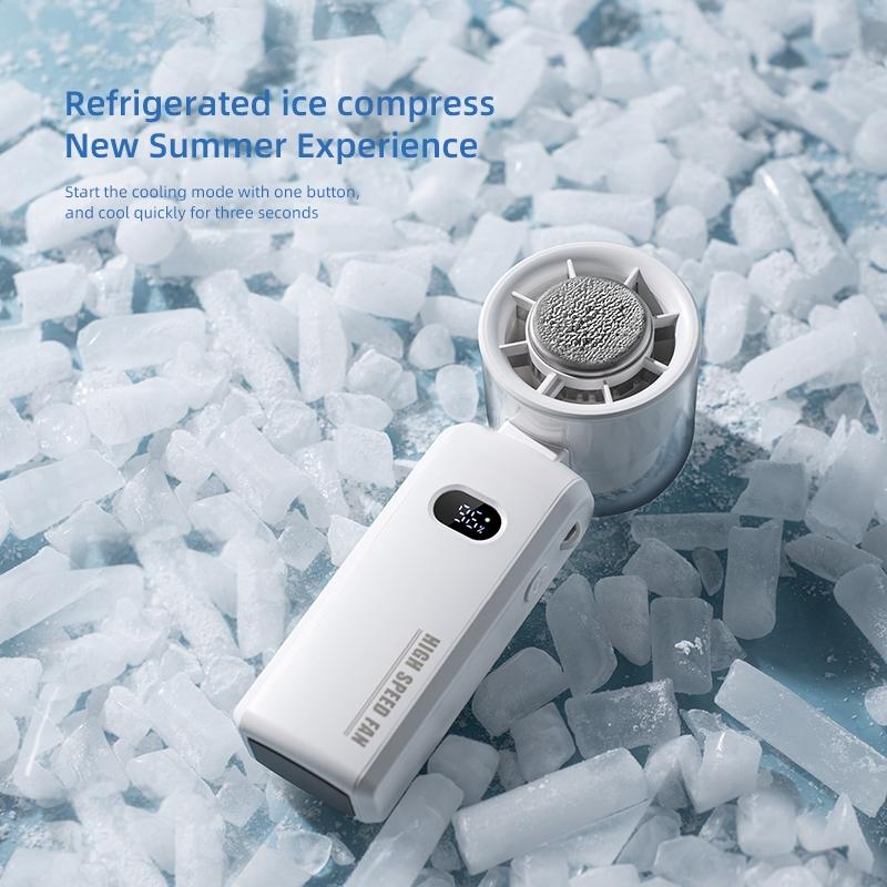 The 2026 newly upgraded handheld cooling folding fan, featuring a mini semiconductor 100-level turbo digital display ice-cooling fan, a large-capacity 3600mAh fan, strong wind power, and a lightweight design, is suitable for both home and outdoor use