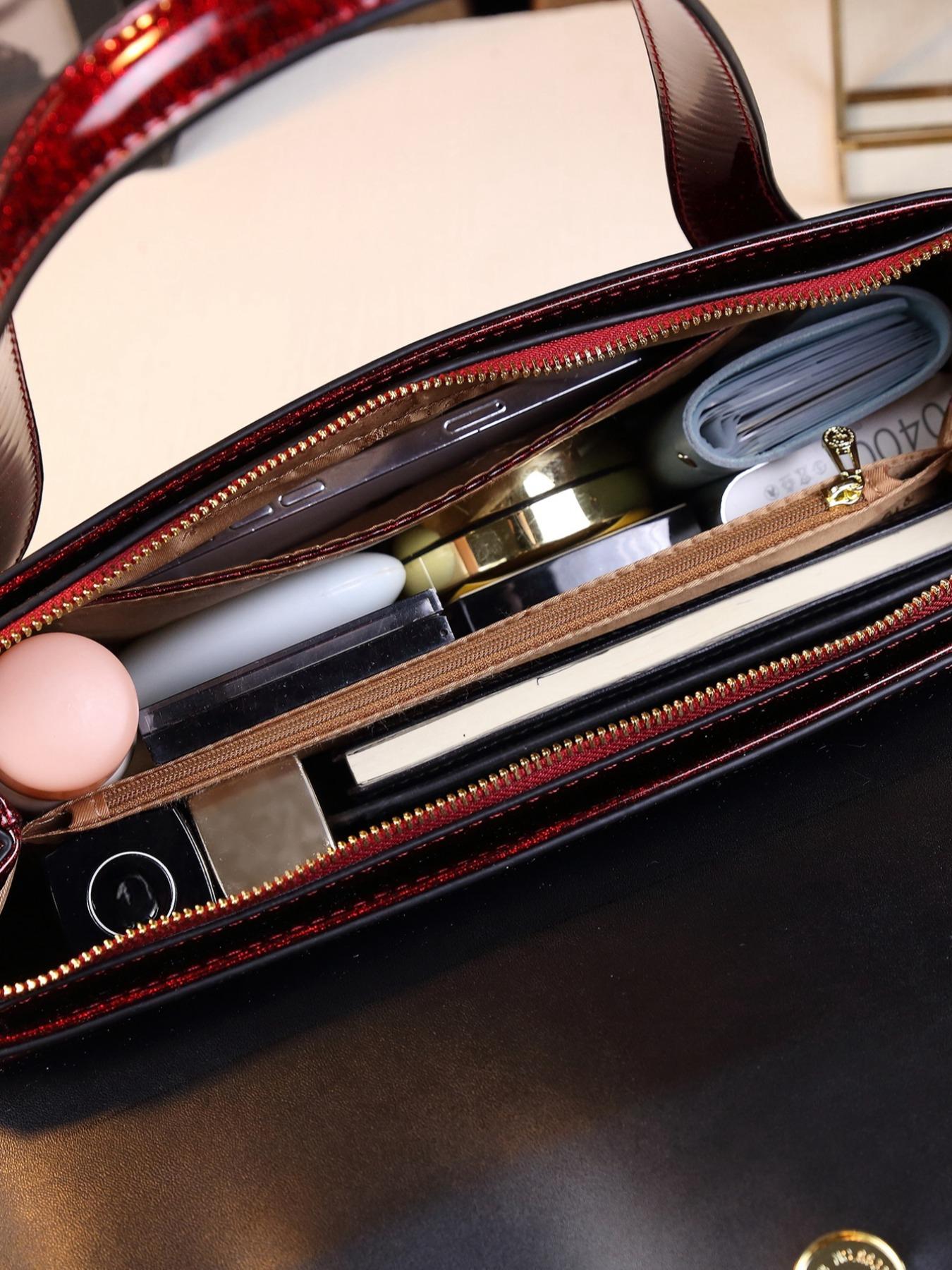 Women's Elegant Rhinestone Decorated Handbag, Fashionable Floral Design Bag for Daily Used, Casual Trendy Versatile High-quality Daily Commuting Bag