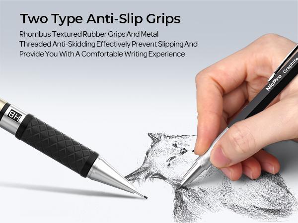 Nicpro 35Pack Art Mechanical Pencil Set, 3 Metal Drafting Pencil 0.5 mm & 0.7 mm & 0.9 mm & 3 Pack 2mm Lead Holder (6B 4B 2B HB 2H 4H Colors) for Sketching Drawing with 20 Tube Lead Refills Case