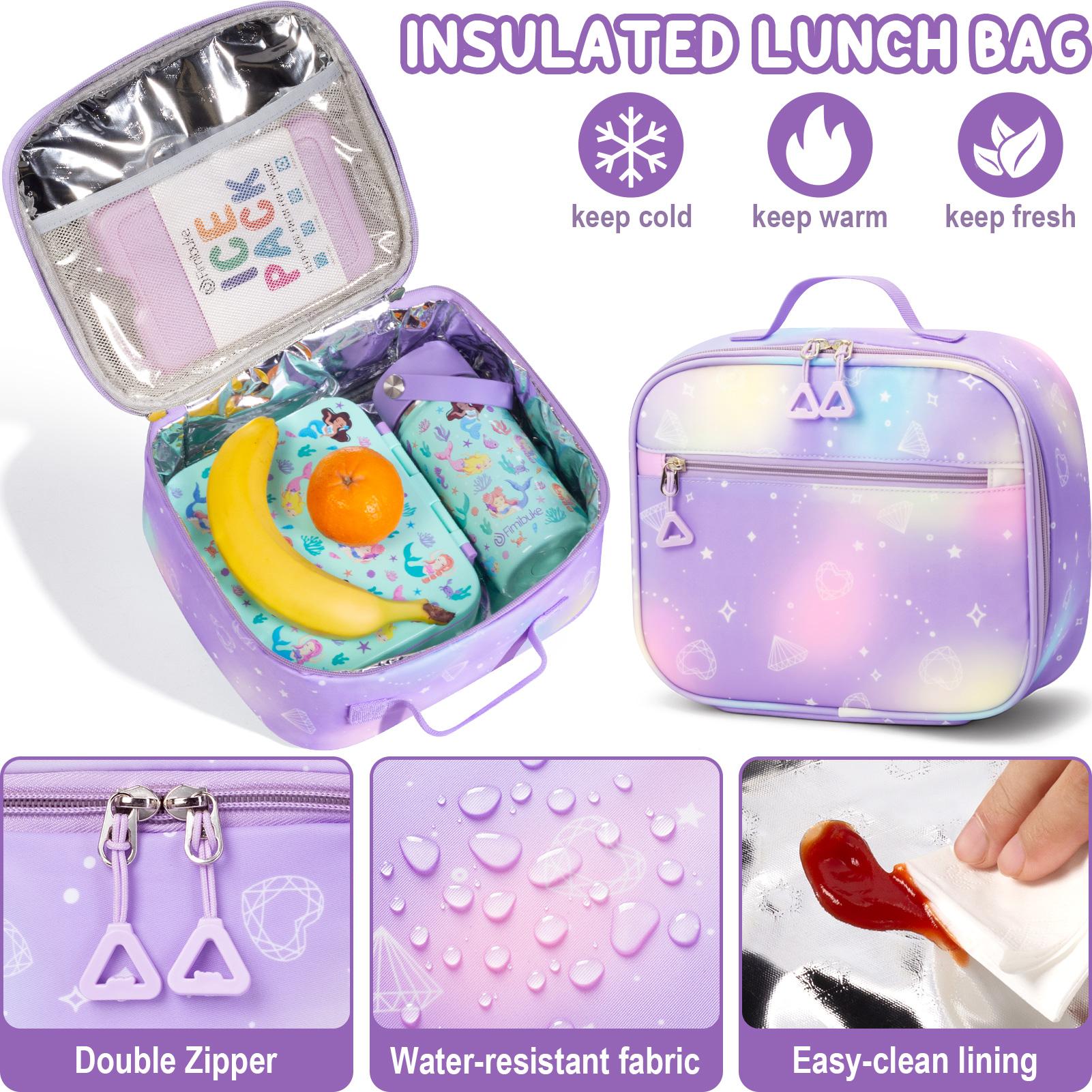 Fimibuke 3Pcs Transparent School Backpack Set, Waterproof Clean Backpack with Lunch Bag & Pencil Bag for School Girls Boys