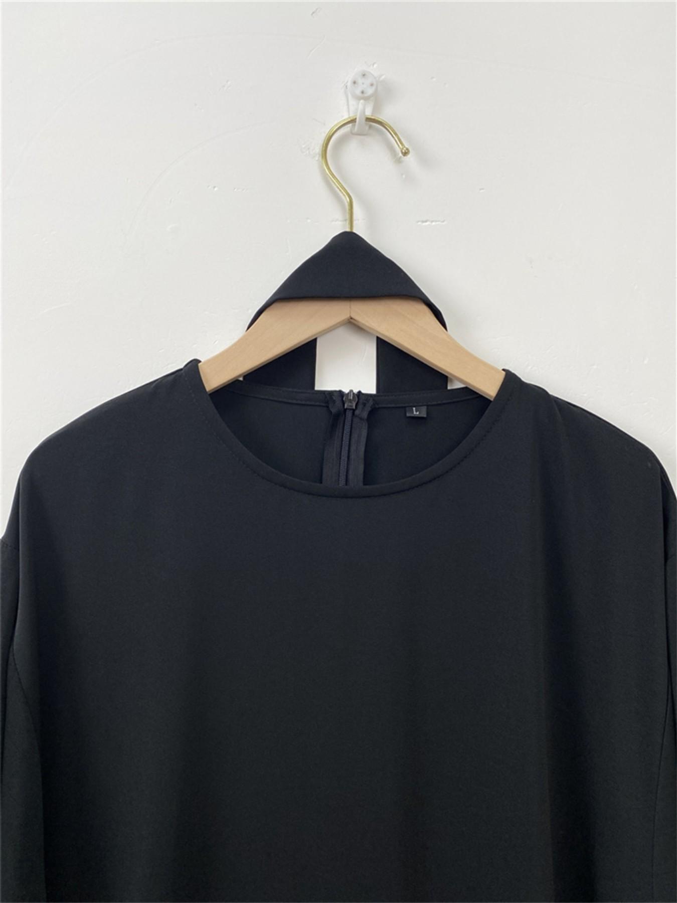 Muslim Modest Fashion Simple Nida High-Quality Long Sleeve Wide Sleeve Dress with Waist Belt, No Hijab Included, 12 Colors, 5 Sizes Available EID Ramadan Dress, Muslim Evening Dress