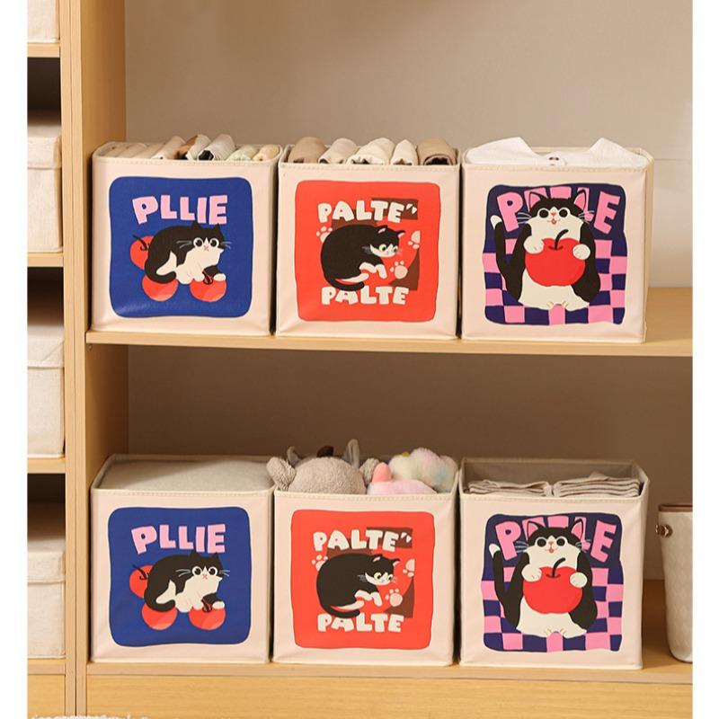 Cartoon Multifunctional Storage Box, Large Capacity Thick Fabric Moisture-Proof Organizer, Bedroom Clothing Magazine Holder