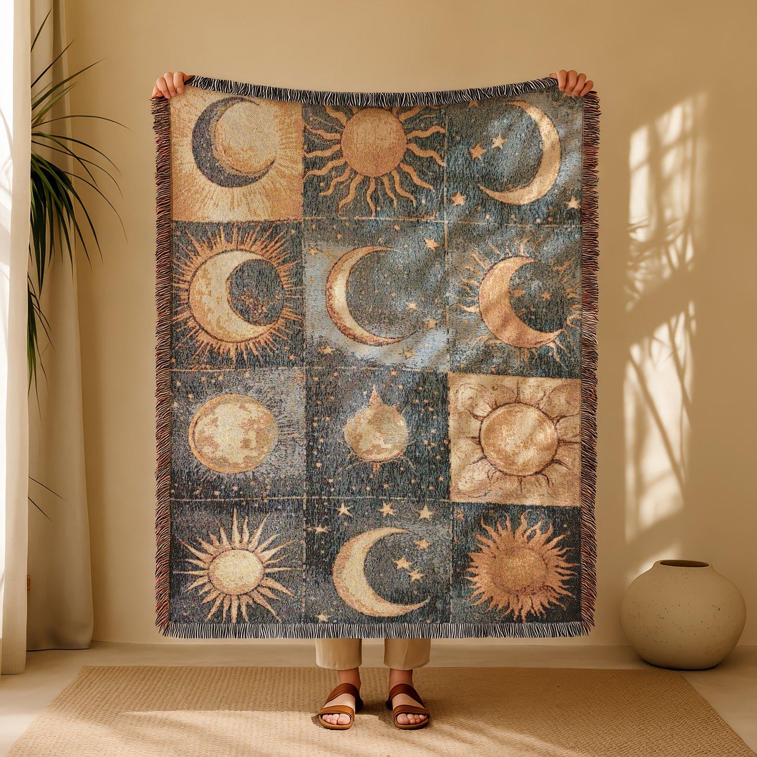 Multi-Function Tassel Woven Blanket, Decorative Blanket, Spliced Geometry Pattern Bed Blanket, for Sofa Cover Couch Throw Blanket Armchair Home Decor Furniture Slipcover Tablecloth Shawl Outdoor Picnic Camping Beach Towel Office Nap