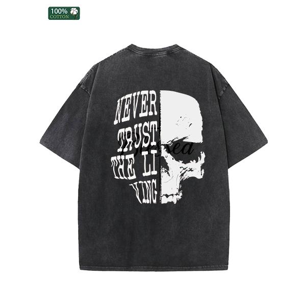 All-Season Men's Tshirts, Printed Men's Fashion, High-quality Heavy Washed Tee, Round Neck Loose Large Size Men's Short Sleeves Graphic Top.