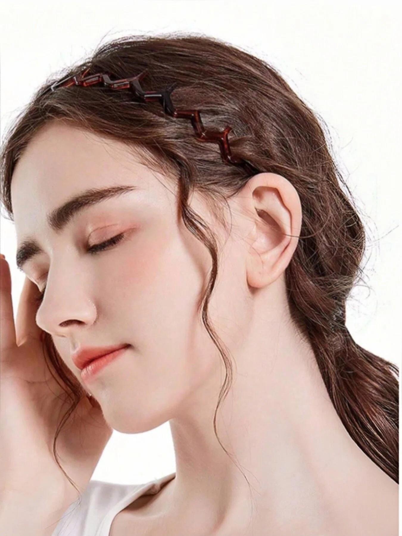 4pcs/2pcs Wavy Serrated Headbands, Wide Leopard Print Minimalist Non-Slip Headbands, Unisex, Hair Care Accessories, Headbands, Zigzag Headbands, Hair Accessories Hairband