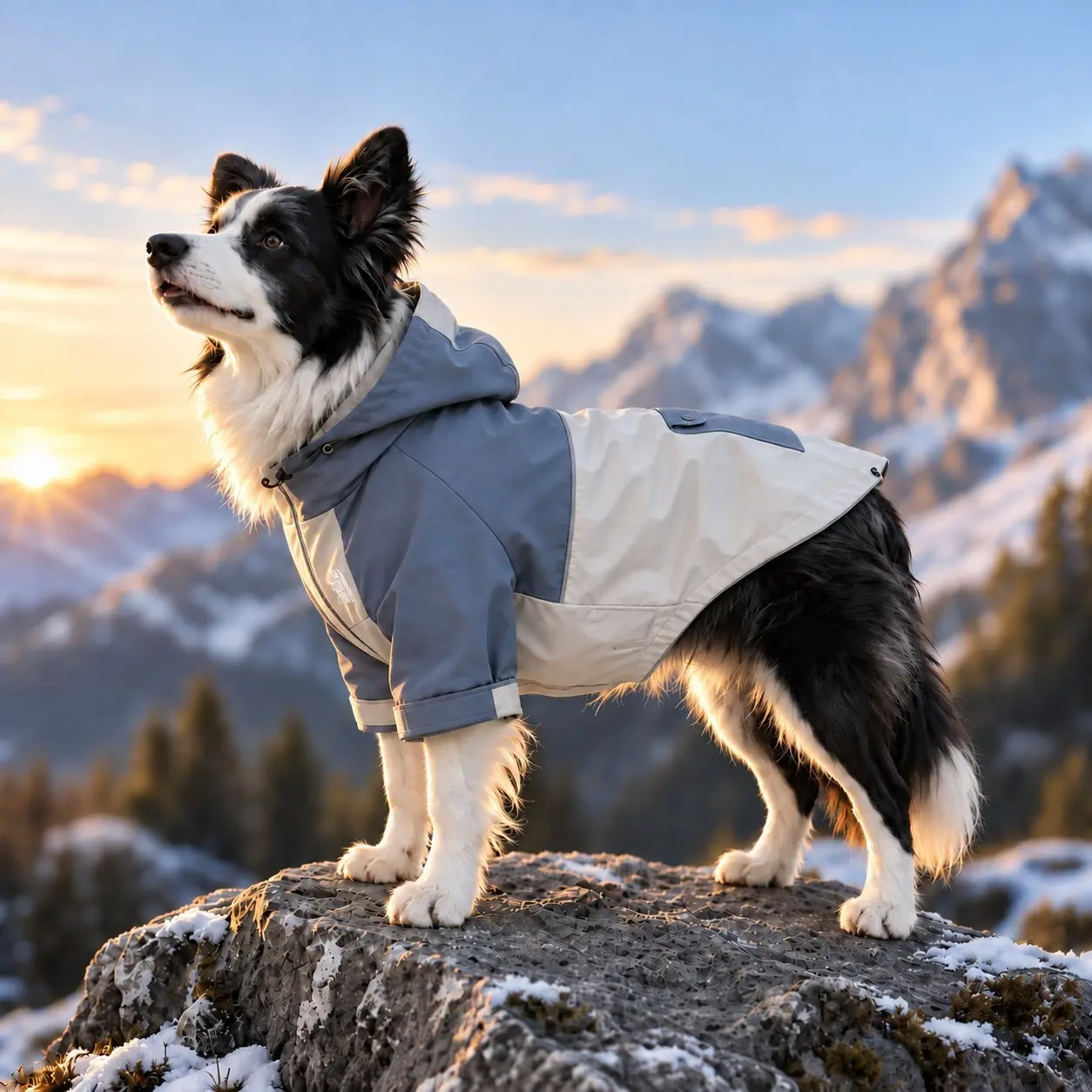 Water-Resistant Dog Raincoat with Built In D-Ring, Reflective 3-Layer Lightweight Hooded Jacket with Back Pocket, Adjustable Wind-Resistant Pet Coat for Outdoor Walks, L–5XL