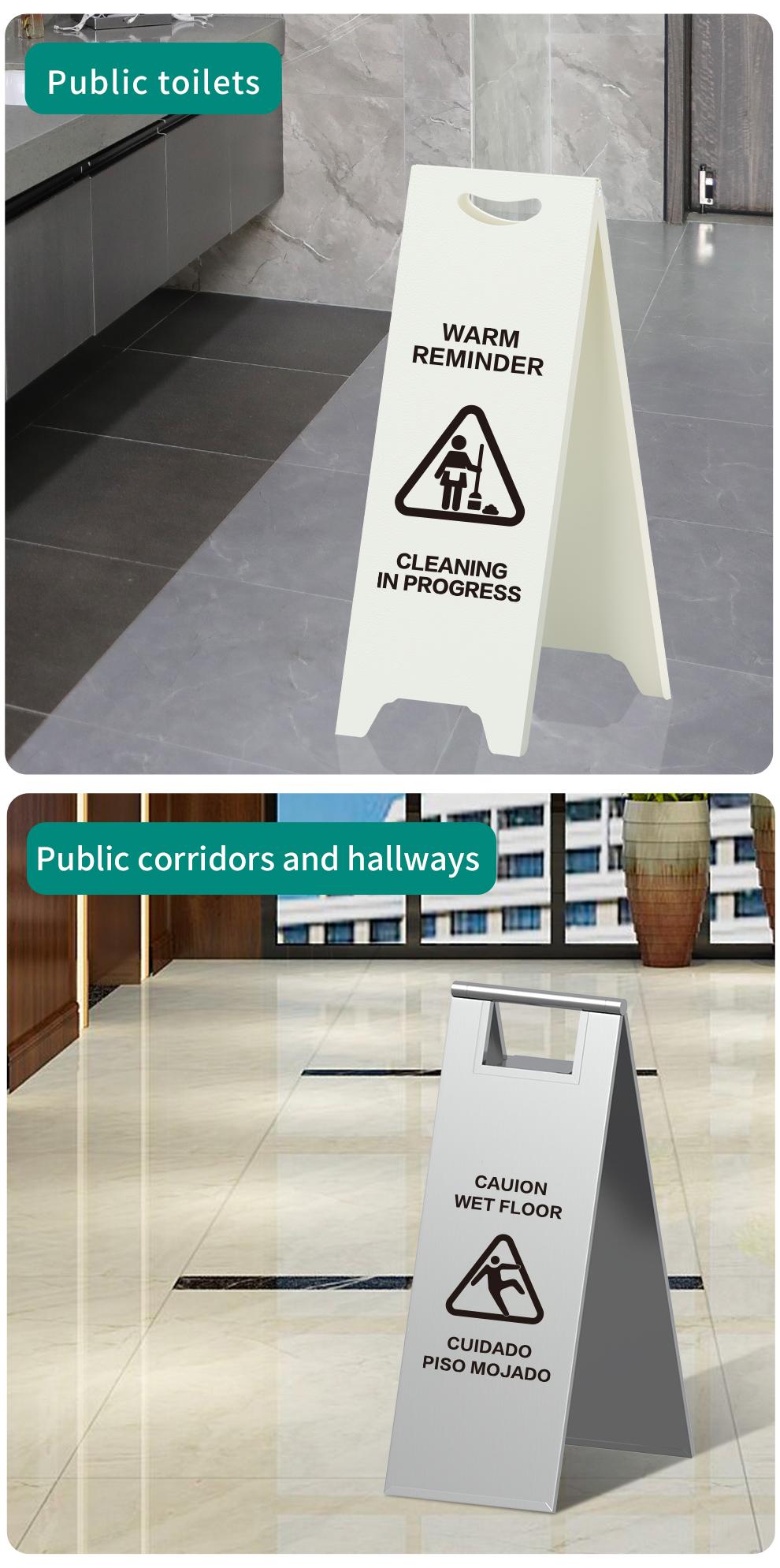 Metal Wet Floor Caution Sign, Durable Fade Resistant; Custom No Parking Sign, Maintenance Warning Sign for Commercial Use