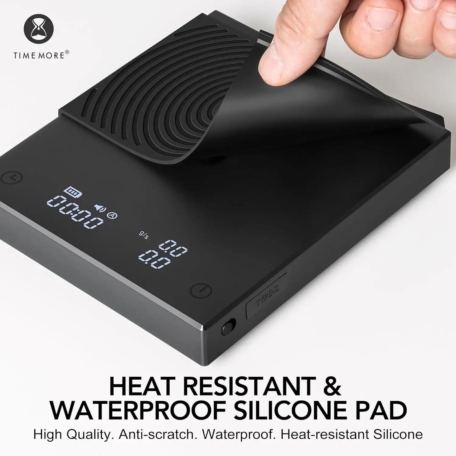 Tai Mo Mirror Basic+2 Plus Digital Coffee Food Kitchen Scale, Timer Function, Lightweight Mini Electronic Scale