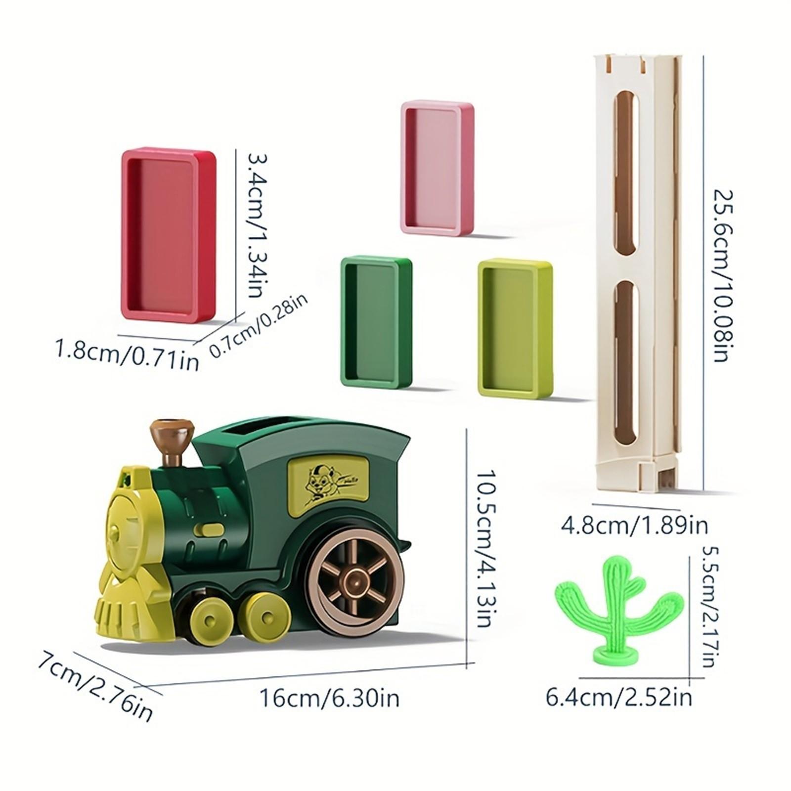 Creative Domino Train Set, Automatic Card Track, Ideal for Kids Aged 3+, Enhances Hand-Eye Coordination, Indoor & Outdoor Play, Birthday Gift!Requires 2 AA batteries (not included)