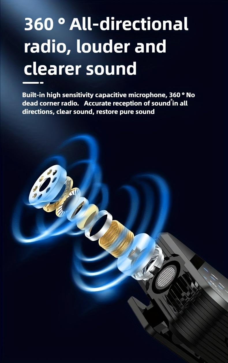 Professional Wireless Lavalier Microphone with Intelligent Noise Reduction 360° Omnidirectional Condenser Windscreen for Recording Live Streaming Podcasting Bluetooth Android