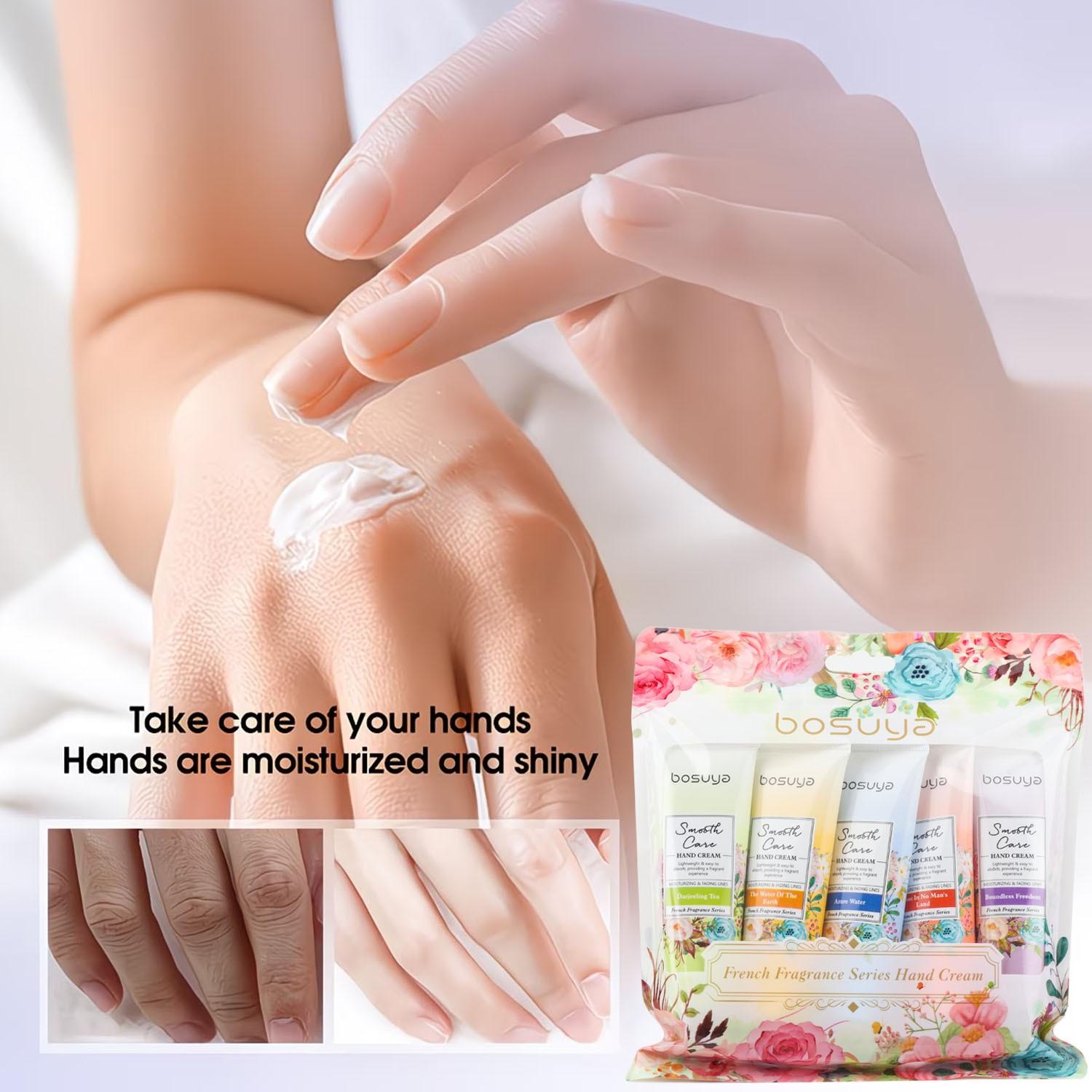 Fragrance Series Hand Cream Set, Hand Lotion Set, Deep Moisturizing, Reduces Dry Rough Hands, Fine Lines, Portable, Ideal for Travel and Daily Care