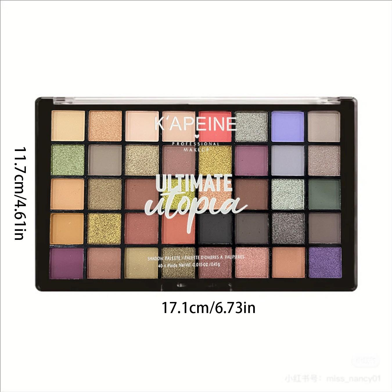 K'apeine 40 Color Eyeshadow Palette, Matte Shimmer Glitter All-In-One, Earthy Smoky Eye Makeup, Beginner-Friendly, Fine Powder, No Flyaway