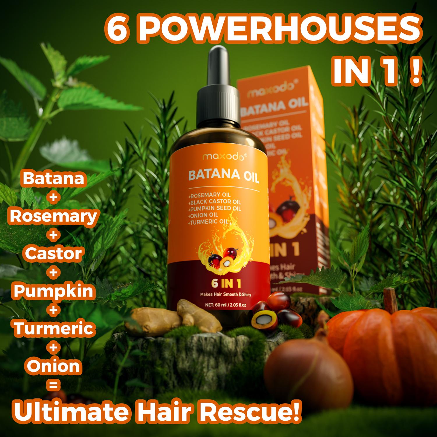 Maxodo Six in One Long Essential Oil - 100% Pure Rosemary Castor Pumpkin Seed & Batana Oils for Scalp Hair Health Moisturizing Vegan Organic Haircare Plant Conditioner Daily Jojoba Repair Moisture Cleansing Storage Turmeric Repairing Christmas Gifts Nouri Maxodo Six in One Long Essential Oil - 100% Pure Rosemary Castor Pumpkin Seed & Batana Oils for Scalp Hair Health Moisturizing Vegan Organic Haircare Plant Conditioner Daily Jojoba Repair Moisture Cleansing Storage Turmeric Repairing Christmas Gifts Nouri