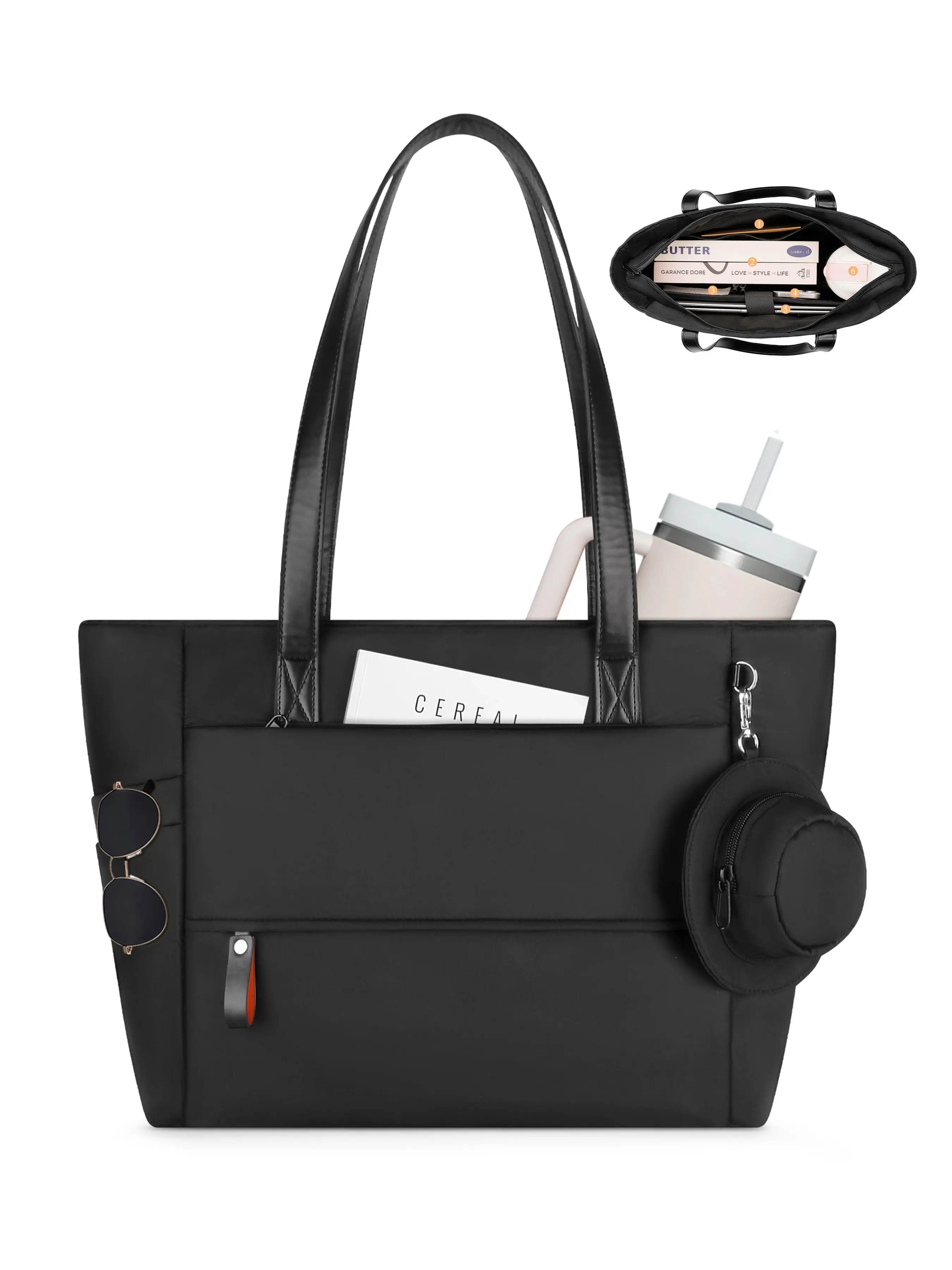 Tote Bag for Women, Work Tote Bags for Women, Nurse Teacher Bag, Lightweight Waterproof Shoulder Tote Bag for Women with Spacious Organizer Pockets, Fashion Laptop Work Bag for Teachers Nurses Students Travel and Daily Commute, Stylish Holiday Gift for Mo