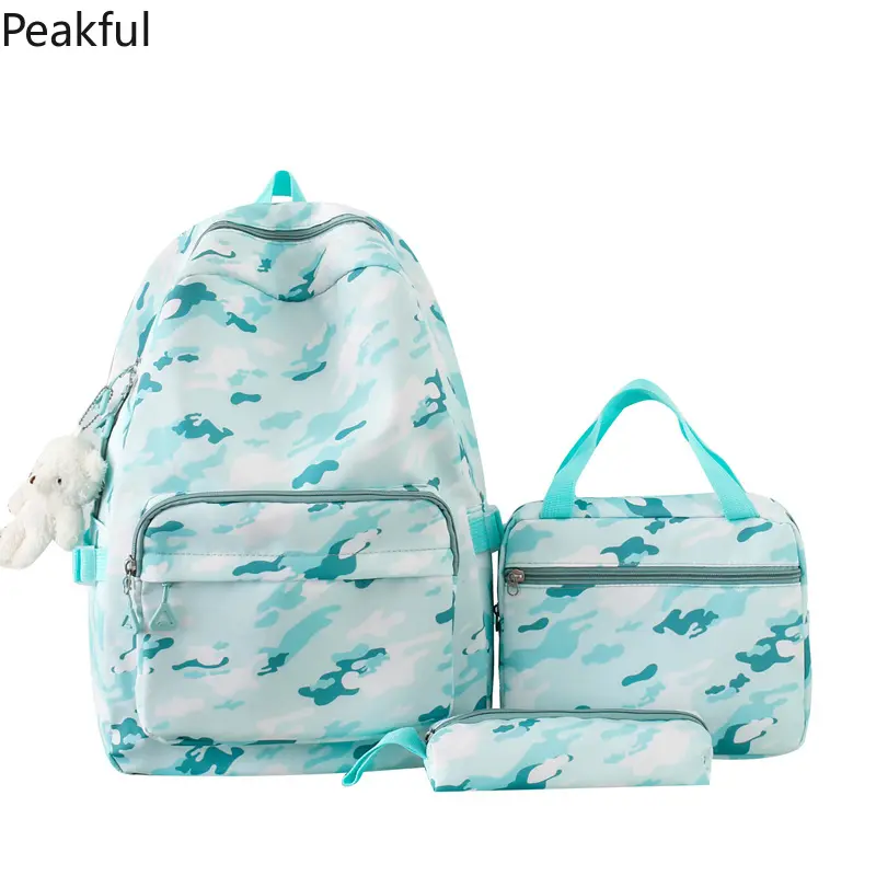 Water-Resistant 3-Piece Backpack Set for Teen Boys Girls, Large Capacity Lightweight Campus Bag with Detachable Pencil Case, Ideal for School, Weekend Trips & Daily Carry