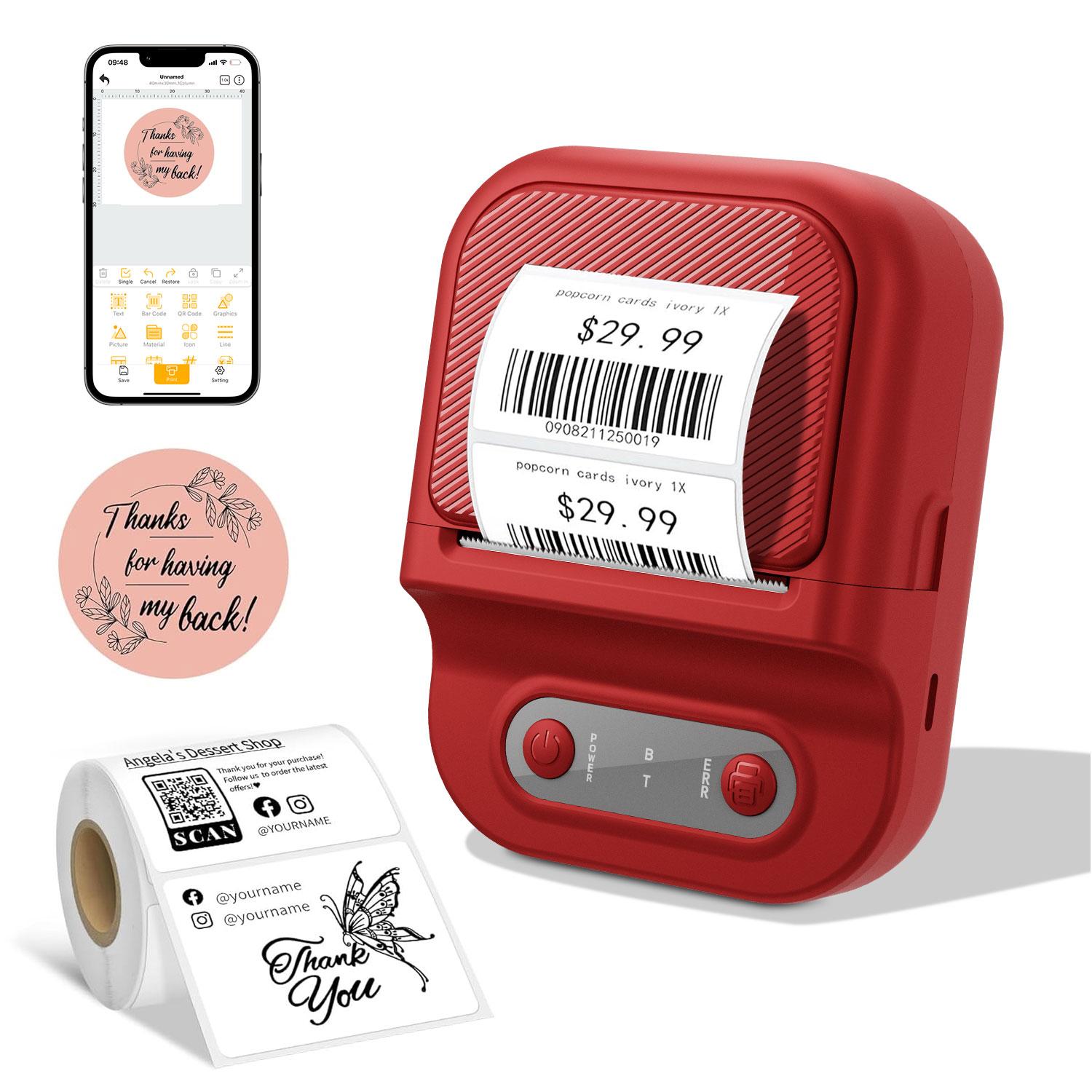 Multi-Functional Wireless Portable Mini Thermal Printer, Prints Worksheets, Labels, Photos, Text, USB Charging, Ideal for Home, Office, School
