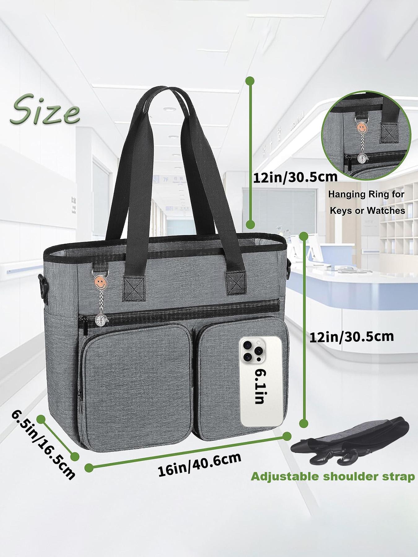 Teacher Tote Bag 15.6 inch Laptop Bag Work Bags for Women Nurse Tote Professional Computer Messenger Shoulder Bags Laptop Briefcase for Office, College, Nursing, Large Travel Tote Shoulder Bag with Zipper for College Office Clinical Gym