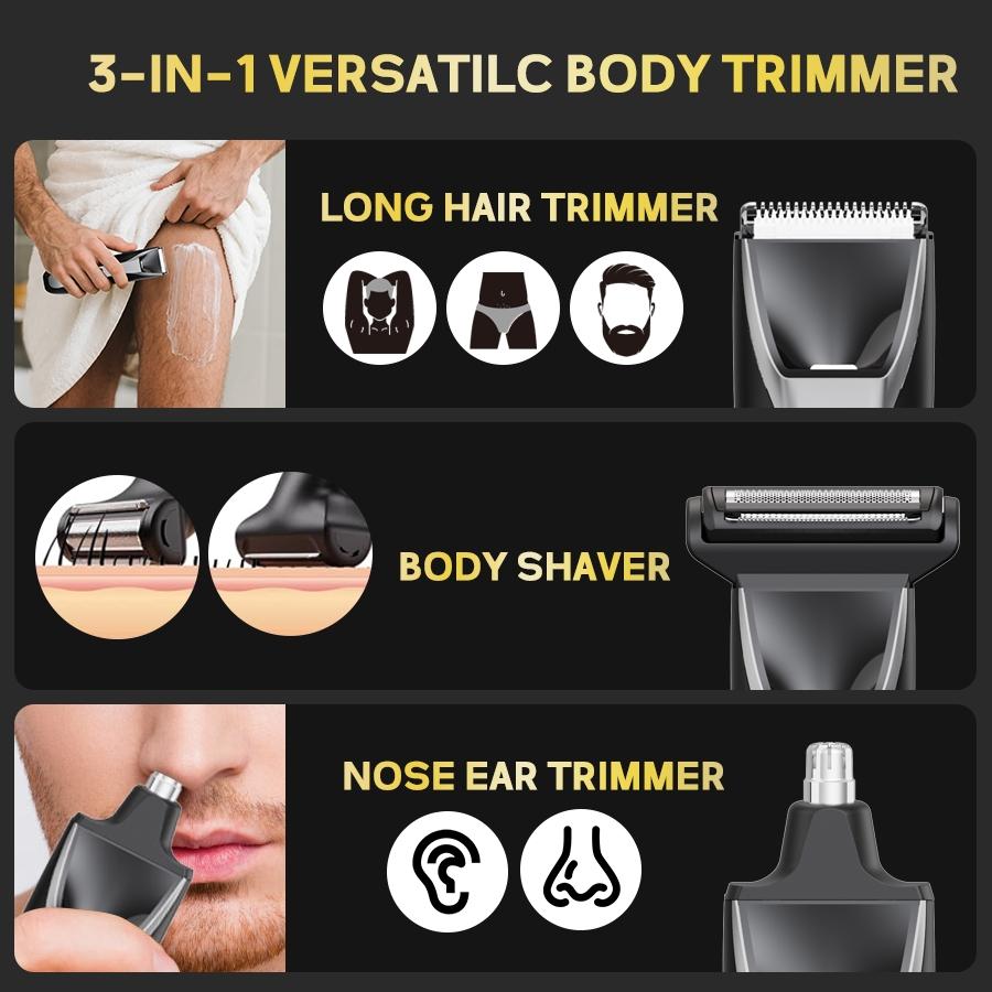 Largner Four-In-One Personal Care Trimmer Multigroomer, Ideal for Beards, Body, Nose, and Hair Grooming, Versatile and Efficient Haircut Tool