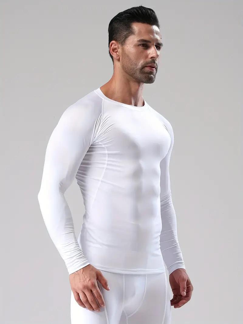 3 Pack Men's Slim Shape Top Sports Fitness Long Sleeve, Slim Tight Top, Comfortable Moisture Wicking Corset, Outdoorfun,Quick Drying and Breathable Outdoor Casual Fitness Riding Soccer Basketball T-Shirt Fathersdaygift
