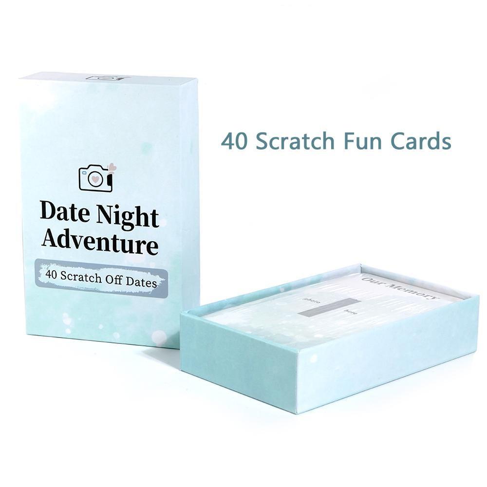 40 Fun Date Night Adventure Scratch-Off Card Game Idea, Fun Party Game Cards, Casual Dating Adventure, Perfect for Gatherings Couple,Romantic Wedding Anniversary Couple Gifts for Him, Her, Men, Boyfriend, Girlfriend, Bride, Husband, Wife, Couples Gifts fo