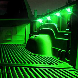 Nilight TR-117-H 8PCS Truck Pickup Bed Light 24LED Green Cargo Rock Lighting Kits with Switch for Van Off-Road Under Car Side Marker Foot Wells Rail Vehicle