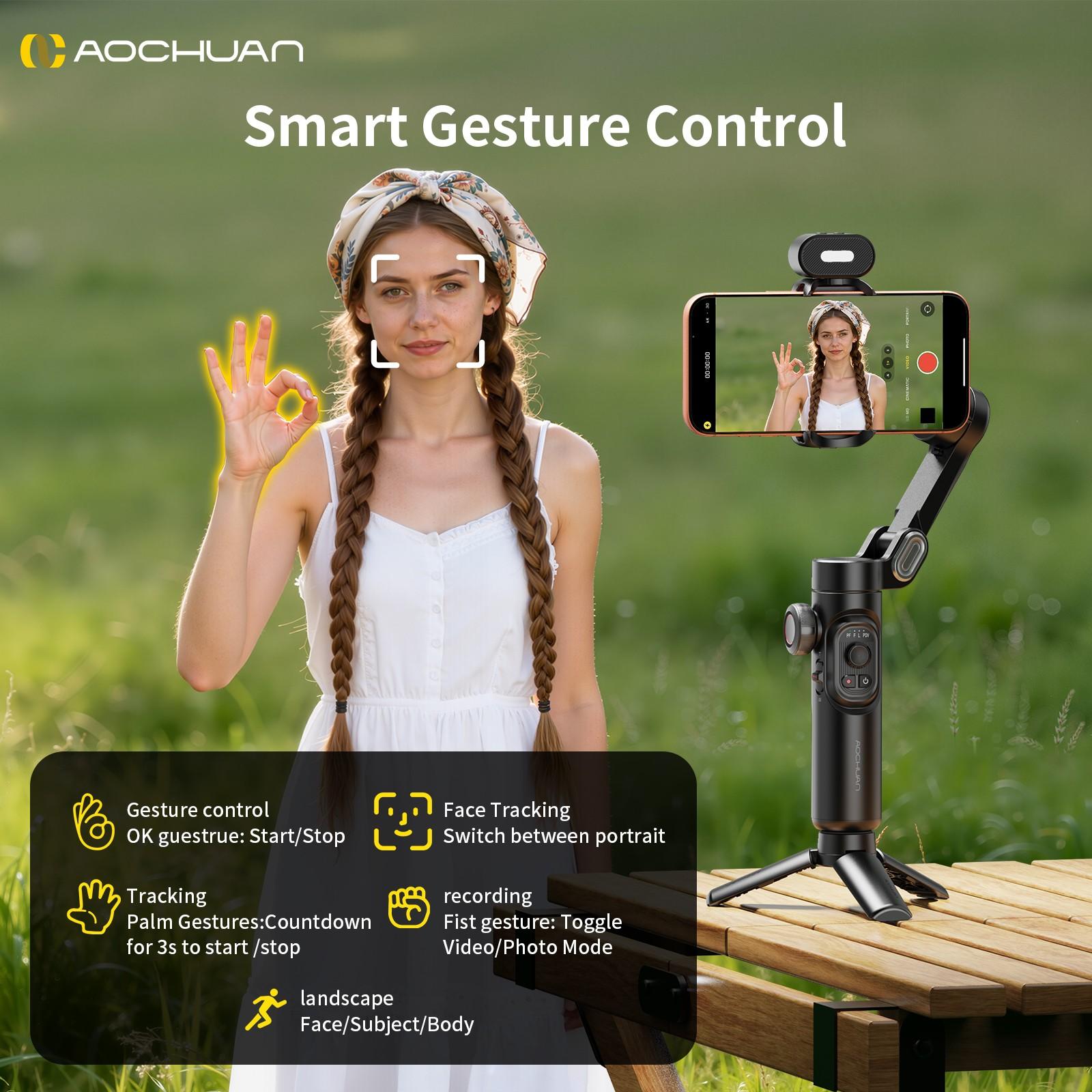 Phone Gimbal Stabilizer 3-Axis Foldable Gimbal for iPhone & Android, Focus Wheel Included, Ideal for Tiktok Youtube Vlogs