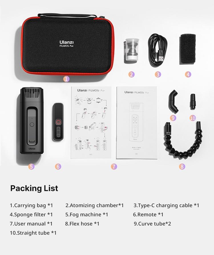 FILMOG Ace Fog Machine 40W Handheld Dry Ice Smoke Machine Studio Video Film Stage Effects Wireless Control Simple Version FILMOG Ace Fog Machine 40W Handheld Dry Ice Smoke Machine Studio Video Film Stage Effects Wireless Control Simple Version