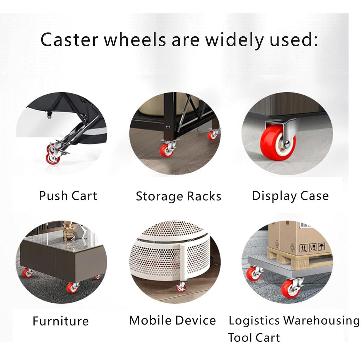1.5 Inch Furniture Rotating Wheels, Universal Casters, Swivel Wheels, Rubber Wheels, Suitable for Hand Trucks and Flatbeds, Durable and Smooth Rolling
