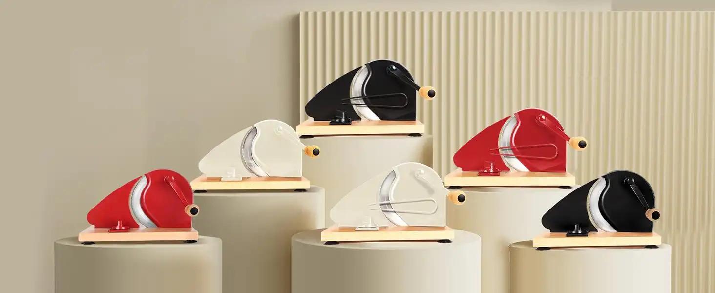 Manual Bread Slicer for Homemade Sourdough Bread,Metal Guide & Adjustable Thickness, Hand Crank Bread Slicer with Scale Line and Suction Cup, Sharp Blade, Suitable for Sourdough Bread, Etc