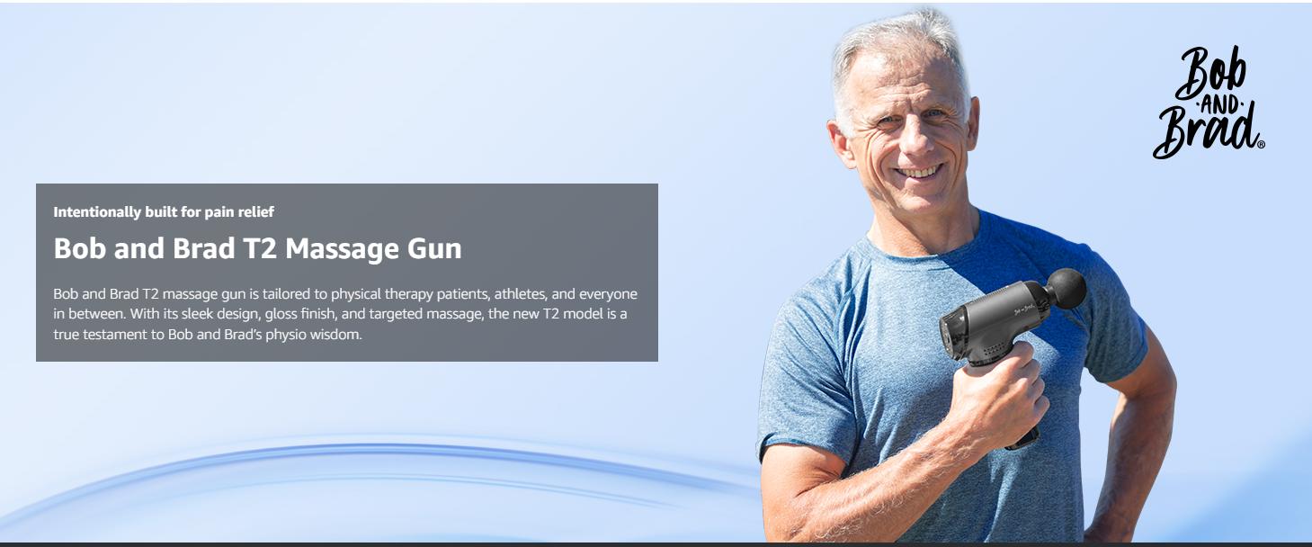 Bob and Brad T2 Massage Machine, Comfort Deep Tissue Percussion with 10MM Amplitude  Relieve Athlete Pain, FSA/HSA Eligible,Level Up Recovery Electric Massager Massager Rechargeable