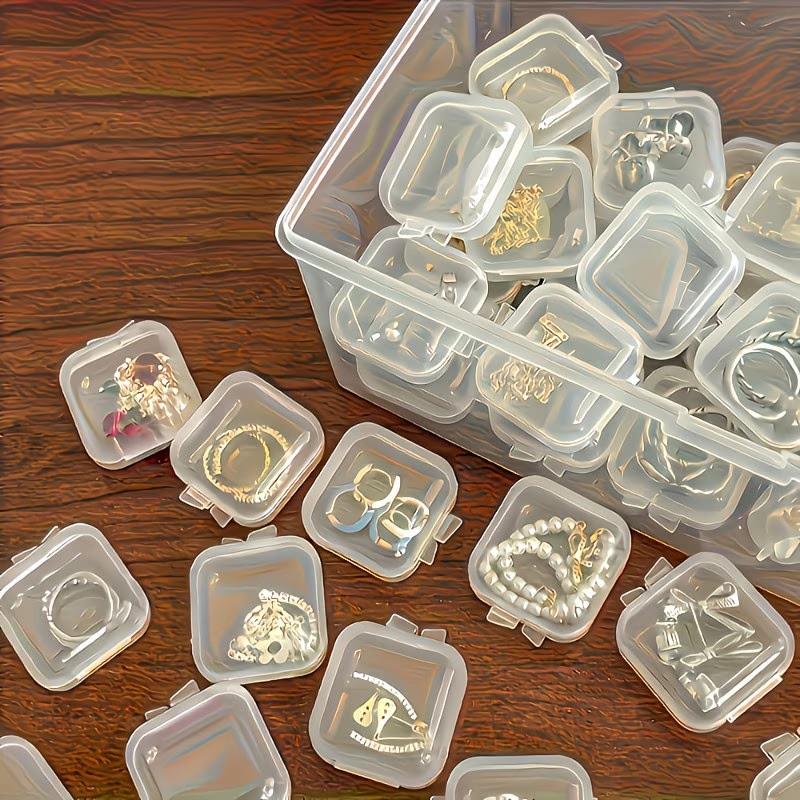 30 Mini Transparent Plastic Jewelry Storage Boxes with Lids, Stackable Containers for Earrings, Pills, Beads, Cosmetics, Craft Supplies