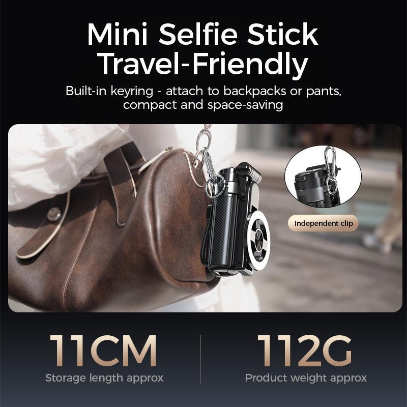 2026 New 3-in-1 Multifunctional Magnetic mini Selfie Stick, With 360° Rotation, Wireless Bluetooth Control Magnetic Phone Holder for Selfies Video Recording Vlogging Compatible with Most Phones - Stabilizer Camera