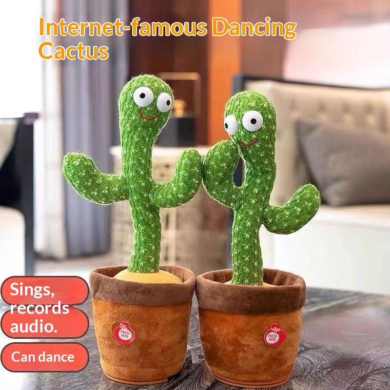 Talkative Dancing Cactus Toy, Singing Swinging Plush Birthday Gift for Girls, Best Selling Cactus Twister Doll, Cute Stuffed Animal
